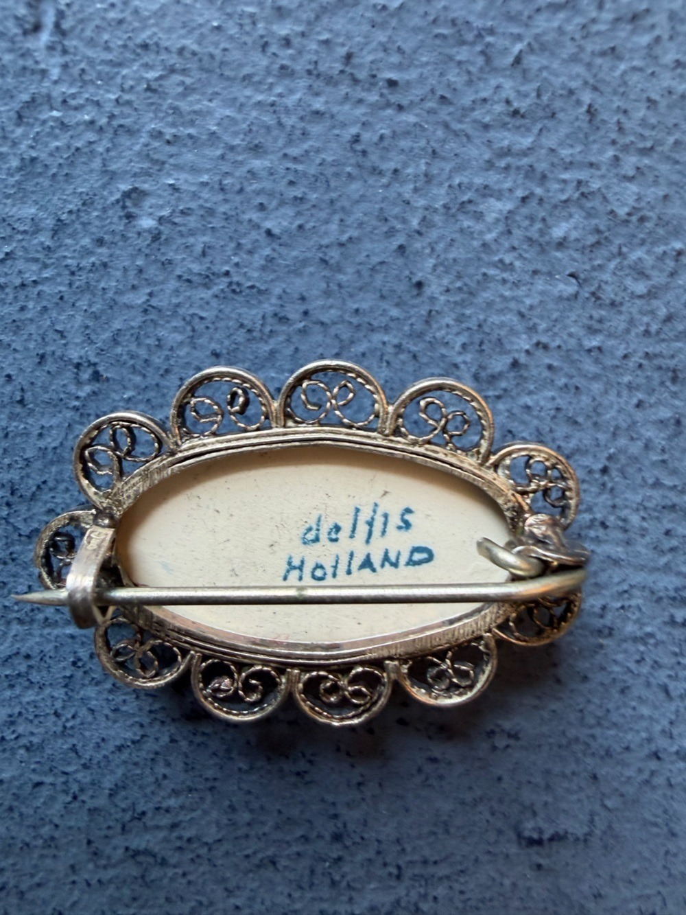 Vintage Delft Silver Brooch - Picture 3 of 5